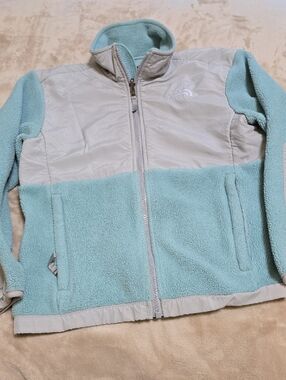 The North Face Mint Blue and Light Gray Fleece Jacket